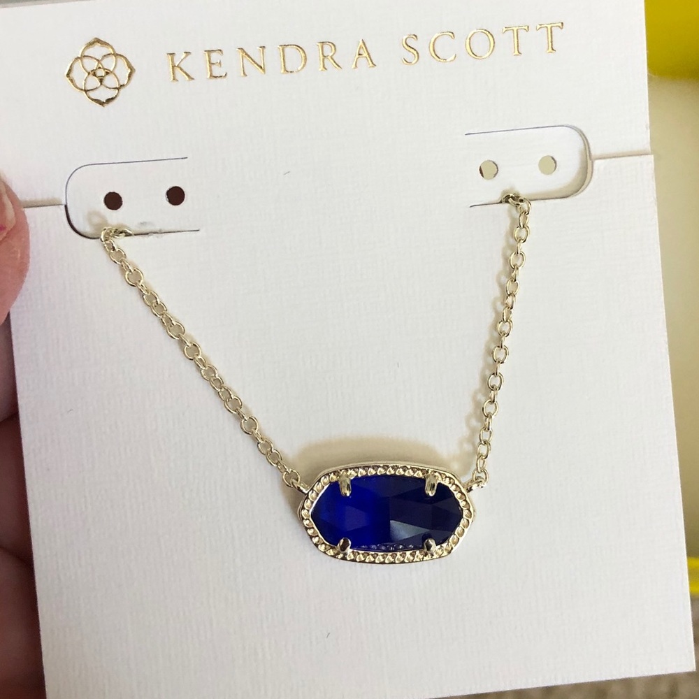 Elisa Gold Pendant Necklace In Cobalt Cat's Eye